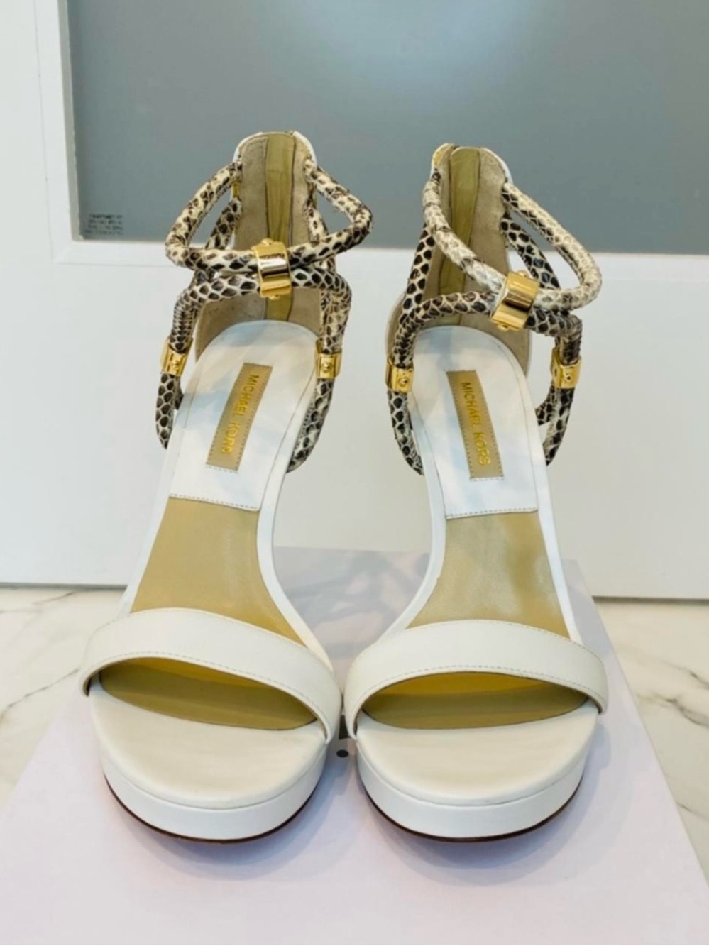 Rare Michael Kors Sample Snake Strap Heels NWT
